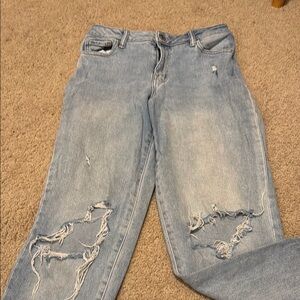 Light Blue Distressed Women's Jeans